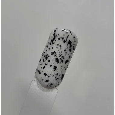 Top gloss gel black flakes